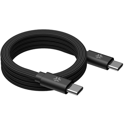 Kabel USB-C na USB-C 60W, magnetický opletený, 1m, černá