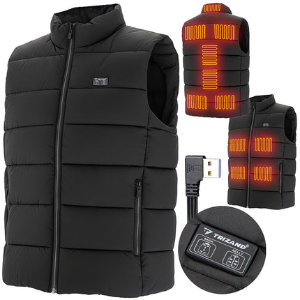 USB vyhřívaná vesta, 11 zón, unisex XL, 3 úrovně ohřevu