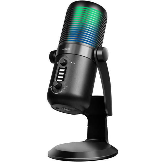 USB mikrofon, kardioidní/všesměrový, RGB podsvícení