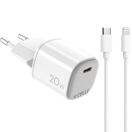 USB charger GaN 1 x USB-C PD 20W + Lightning cable