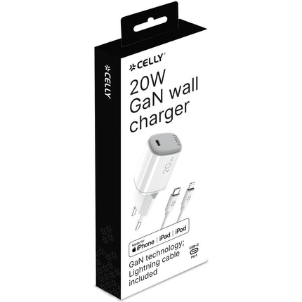 USB charger GaN 1 x USB-C PD 20W + Lightning cable