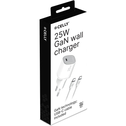 USB-Ladegerät GaN 1 x USB-C PD 25 W + USB-C-Kabel