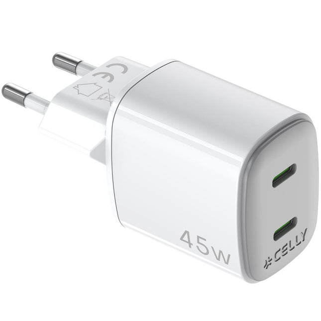 USB-Ladegerät GaN 2 x USB-C PD 45W