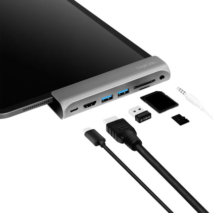 USB-Dockingstation iPad 7-Port USB3.2 Alu