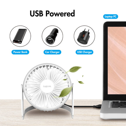 USB-Ventilator Ø12,7 cm Weiß