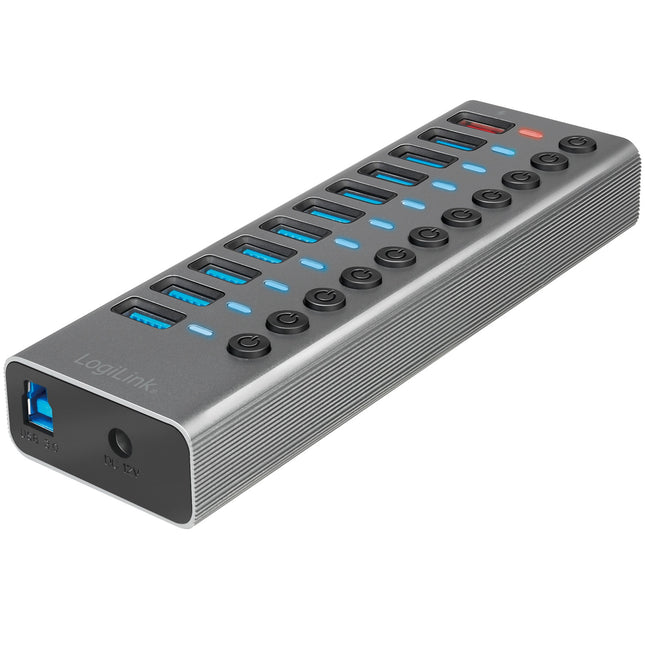 USB-Hub 10+1 Port mit separaten Ein-/Aus-Tasten USB 3.2 Gen 1