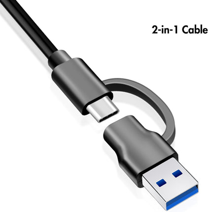 USB-Hub 4-Port mit separaten Ein-/Aus-Tasten USB-C/USB-A in USB 3.2 Gen1