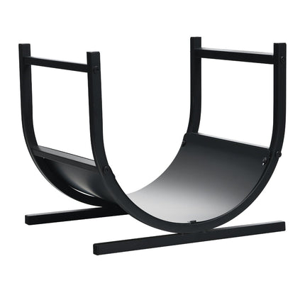 U-förmiger Metall-Kaminholzständer, 43x37x39,5 cm, Schwarz