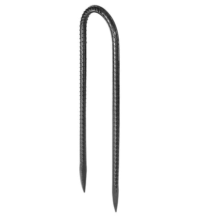 U-Shaped Rebar Stakes, 10-Inch, 12-Pack Galvanized Steel