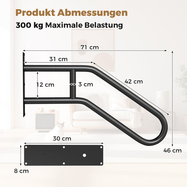 U-förmiger Wandhandlauf für 1-3 Stufen, Metall