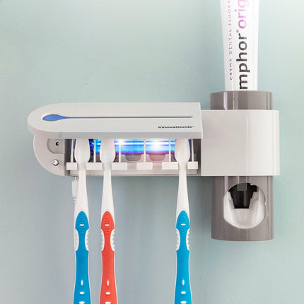 UV-Zahnbürstensterilisator mit Ständer und Zahnpastaspender Smiluv InnovaGoods