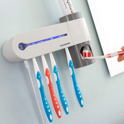 UV-Zahnbürstensterilisator mit Ständer und Zahnpastaspender Smiluv InnovaGoods