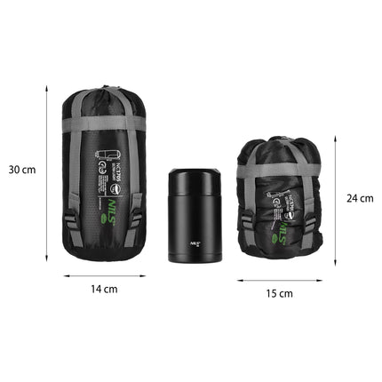 Ultraleichter Schlafsack, Schwarz-Grün, 5-20°C, 710g