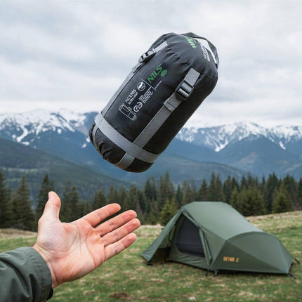 Ultraleichter Schlafsack, Schwarz-Grün, 5-20°C, 710g
