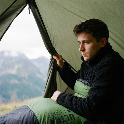 Ultraleichter Schlafsack, Schwarz-Grün, 5-20°C, 710g