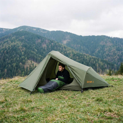 Ultraleichter Schlafsack, Schwarz-Grün, 5-20°C, 710g