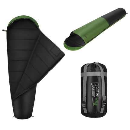 Ultraleichter Schlafsack, Schwarz-Grün, 5-20°C, 710g
