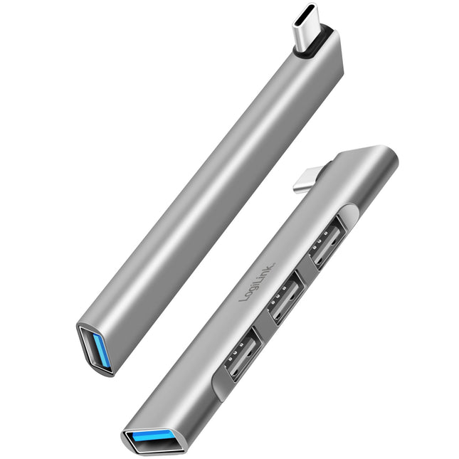 Ultraschlanker 4-Port-USB-C-Hub 1 x USB-A3.0, 3 x USB-A2.0
