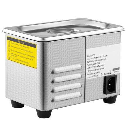 Ultrasonic Cleaner 0.8L, Digital Timer, Stainless Steel
