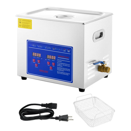 Ultrasonic Cleaner 10L, 40kHz, Digital Timer, Heater