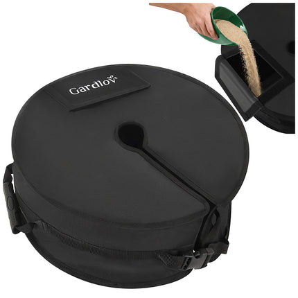 Umbrella Base, 40kg Sand-Filled, Black Oxford Fabric