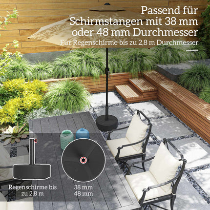 Schirmständerfuß, HDPE, 20 kg, passend für 38–48 mm Stangen