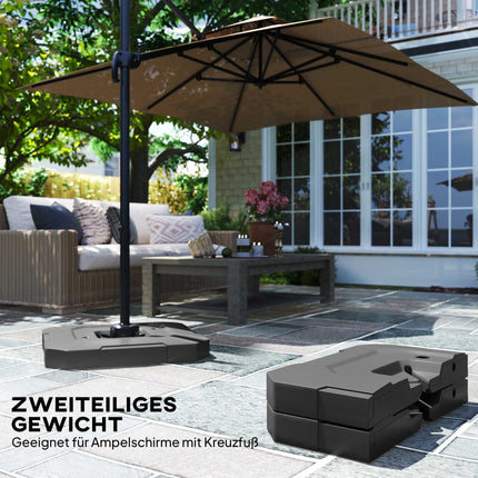 Schirmständergewichte, 2-teilig, HDPE, 80–105 kg Tragfähigkeit