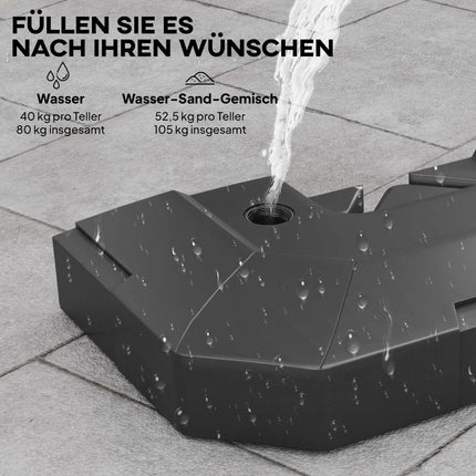 Schirmständergewichte, 2-teilig, HDPE, 80–105 kg Tragfähigkeit