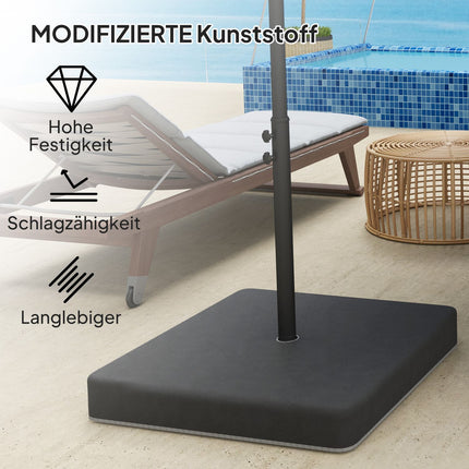 Schirmständergewichte, wasserdicht, befüllbar, schwarz, 89x89x10,5 cm