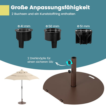 Umbrella Base with Wheels, 23 kg, Fits 41/50 mm Poles