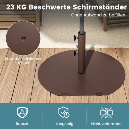 Umbrella Base with Wheels, 23 kg, Fits 41/50 mm Poles