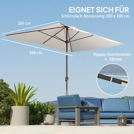 Sonnenschirmbespannung für 200x300 cm Gestelle, UV 50+, Beige