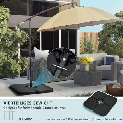 Ampelschirmständer, mit Wasser/Sand befüllbar, schwarz