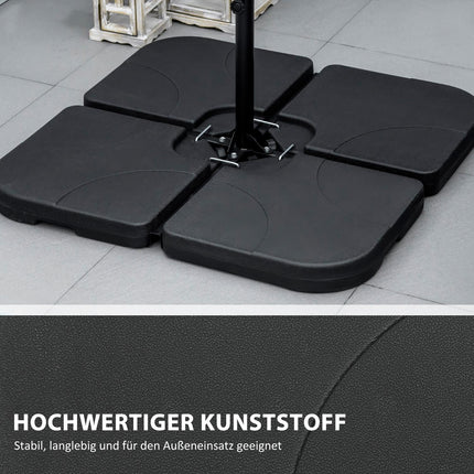 Ampelschirmständer, mit Wasser/Sand befüllbar, schwarz