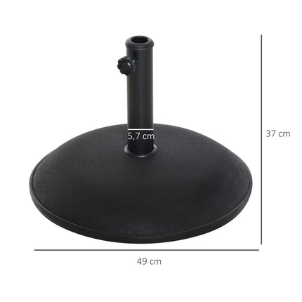 Podstavec na slunečník z černé oceli a cementu, 25 kg, ∅49 X 37 cm