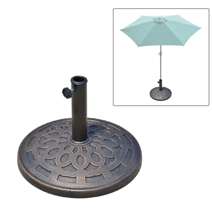 Runder Sonnenschirmständer aus Harz, Bronze, 14 kg, passend für Ø38-48 mm