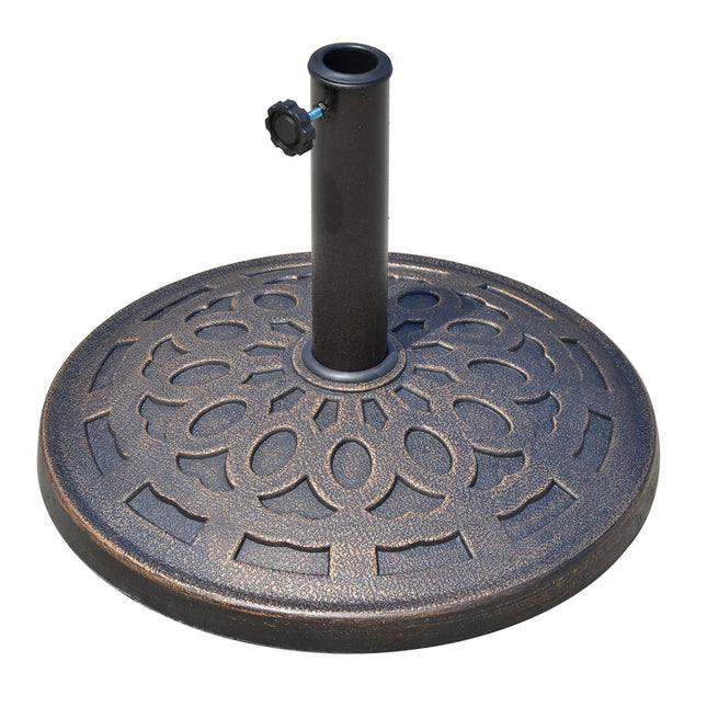 Runder Sonnenschirmständer aus Harz, Bronze, 14 kg, passend für Ø38-48 mm