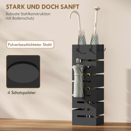 Schirmständer mit Tropfschale, Metall, fasst 8 Schirme