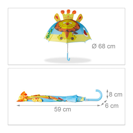 Umbrella for children with 3D motifs