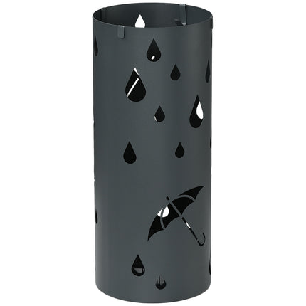 Stahlschirmständer mit Haken und Tropfschale, dunkelgrau