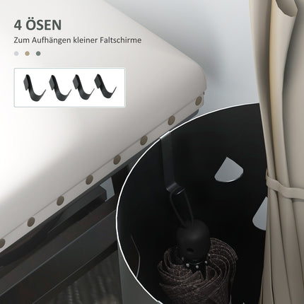 Stahlschirmständer mit Haken und Tropfschale, dunkelgrau