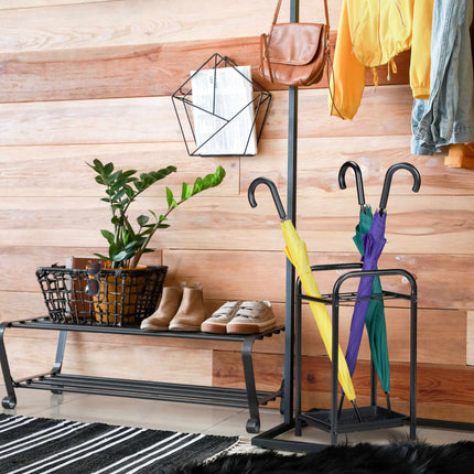 Umbrella stand with drip tray