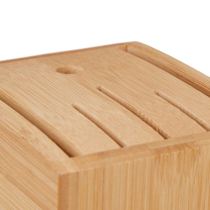 Unassembled knife block in bamboo