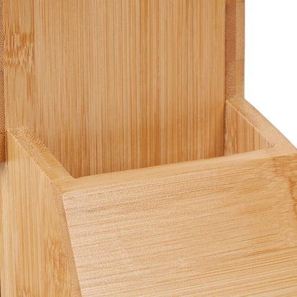 Unassembled knife block in bamboo