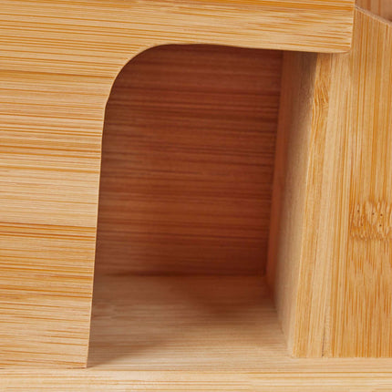 Unassembled knife block in bamboo