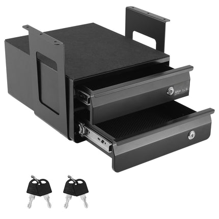 Under Desk Drawer, 13-Inch Wide, Lockable 2-Tier Steel