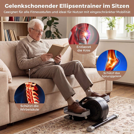 Under Desk Elliptical Pedal Exerciser, Magnetic Resistance