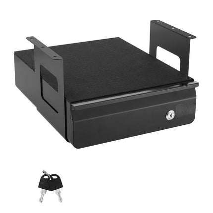 Under Desk Pull-Out Drawer, Lockable Steel, 13-Inch
