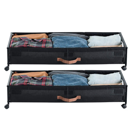 Underbed Storage Bins With Wheels, Clear Lid, 2 Pack