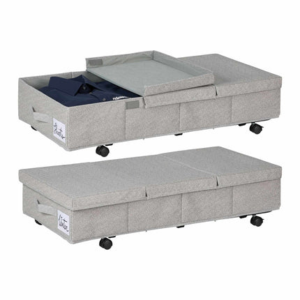 Unterbettboxen mit Rollen, 2er-Pack